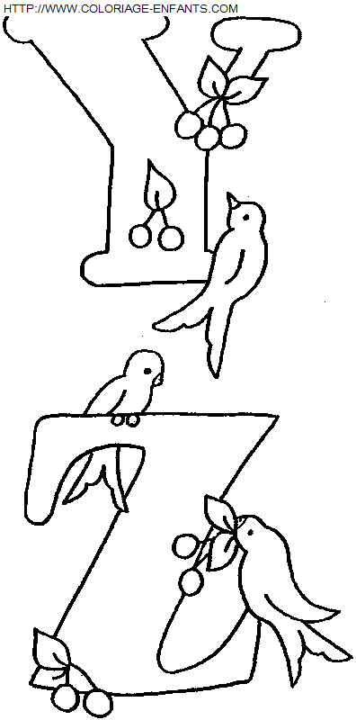 coloriage Alphabet Oiseaux