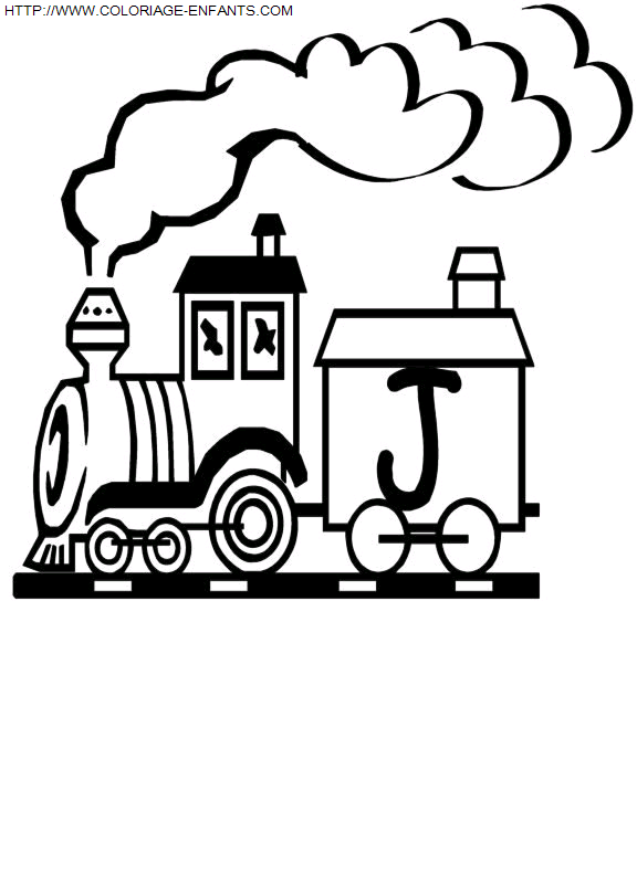 coloriage Alphabet Train Lettre J