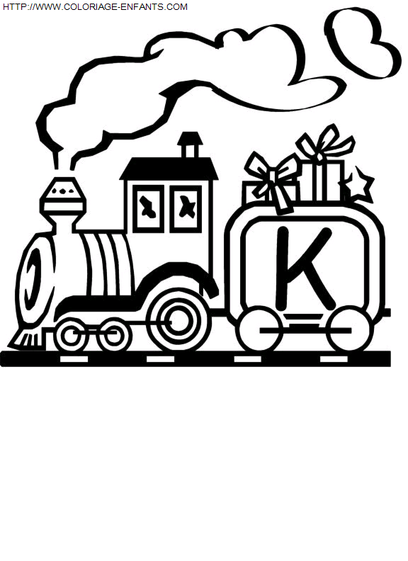 coloriage Alphabet Train Lettre K
