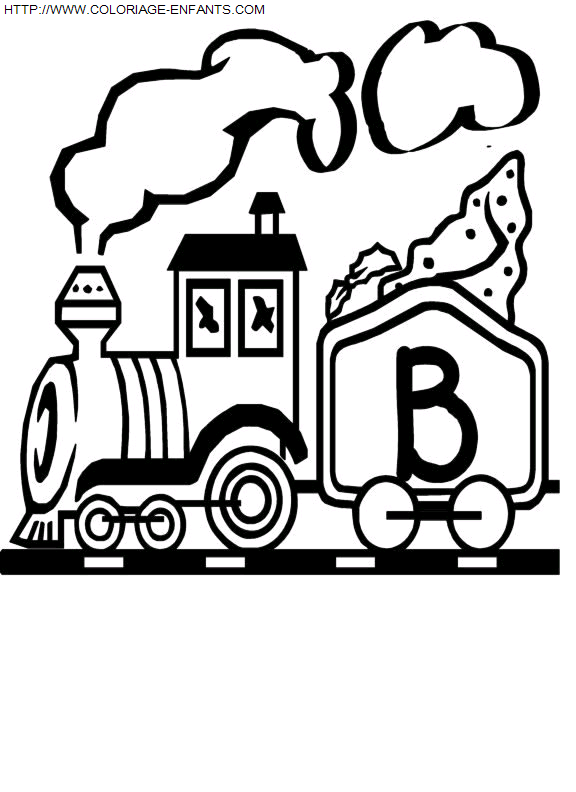 coloriage Alphabet Train Lettre B