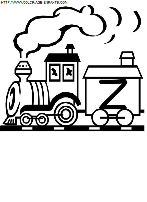 coloriage Alphabet Train Lettre Z