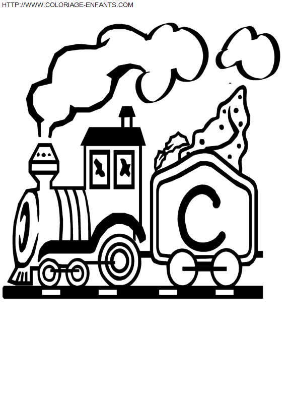 coloriage Alphabet Train Lettre C