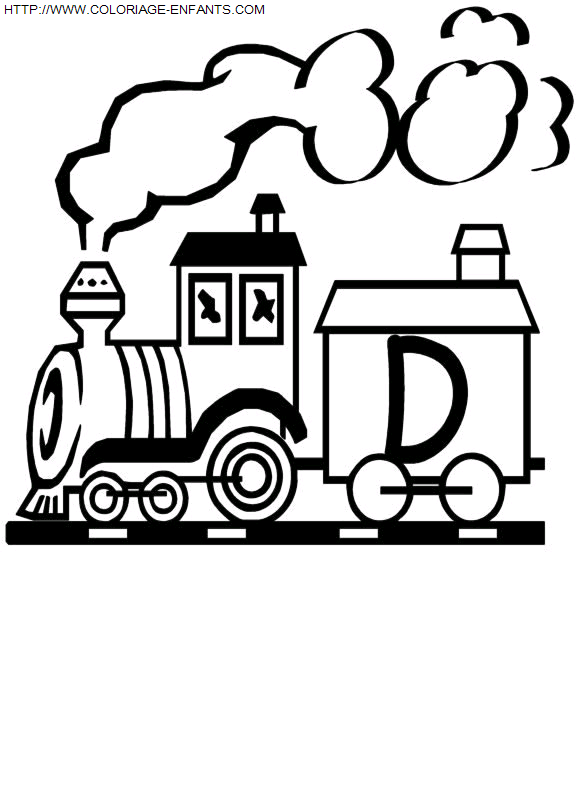 coloriage Alphabet Train Lettre D