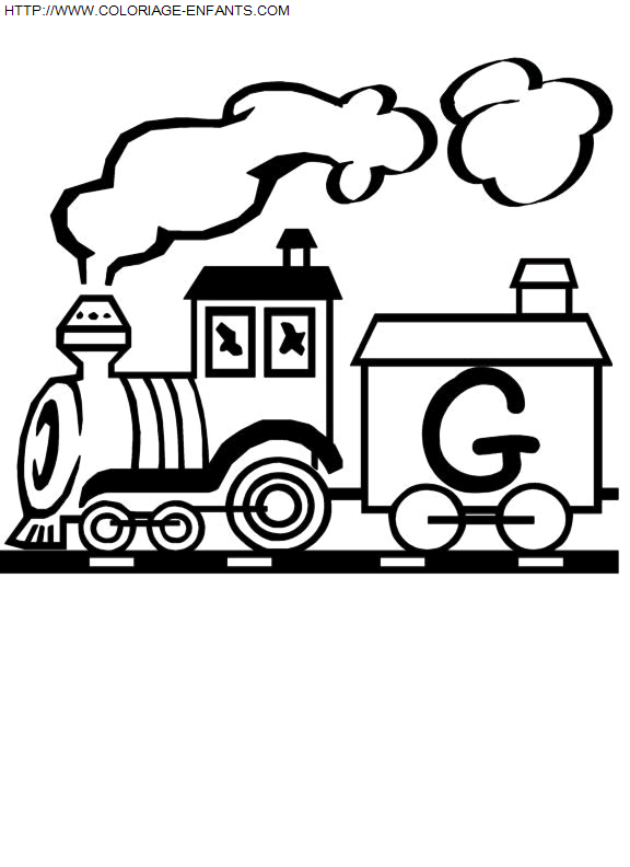coloriage Alphabet Train Lettre G