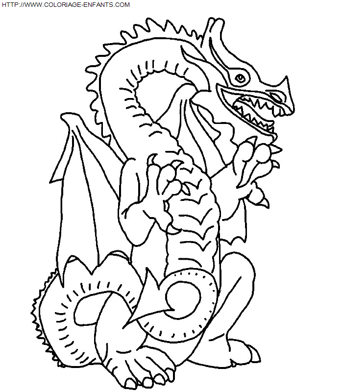 coloriage Animaux Dragons