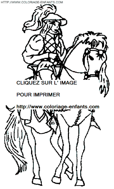 coloriage chevalier a cheval