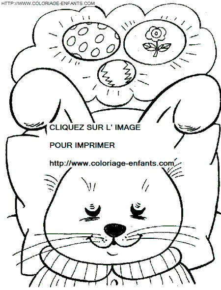 coloriage paques lapins