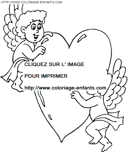 coloriage saint valentin cupidon