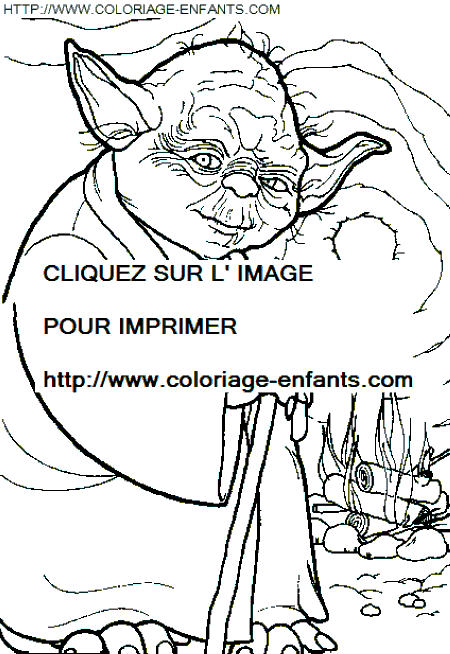 coloriage star wars yoda donnant ses conseils