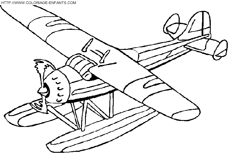 avion de guerre a colorier
