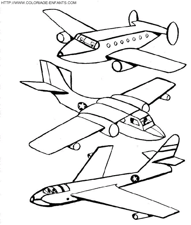 coloriage avion maquettes diverses