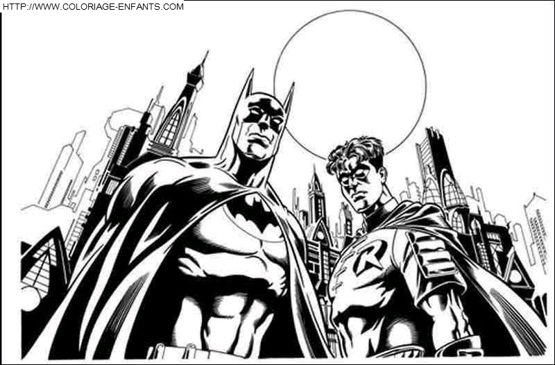 coloriage batman et robin