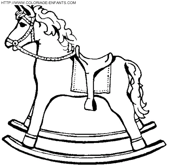 coloriage cheval a bascule