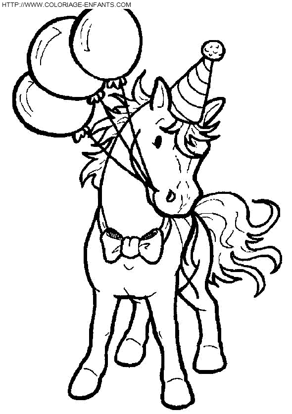 coloriage cheval de fete