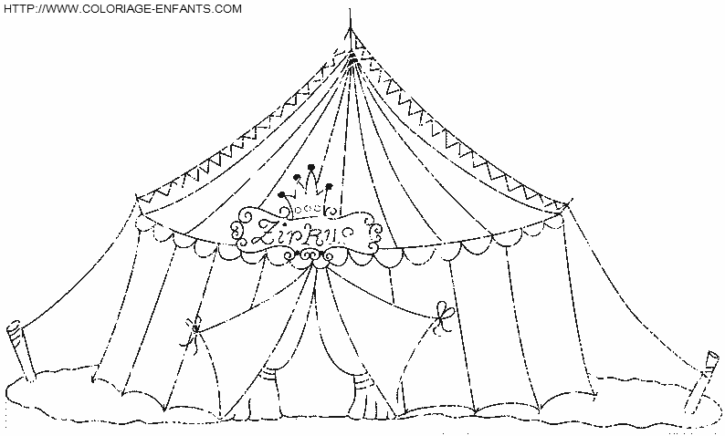 coloriage cirque chapiteau