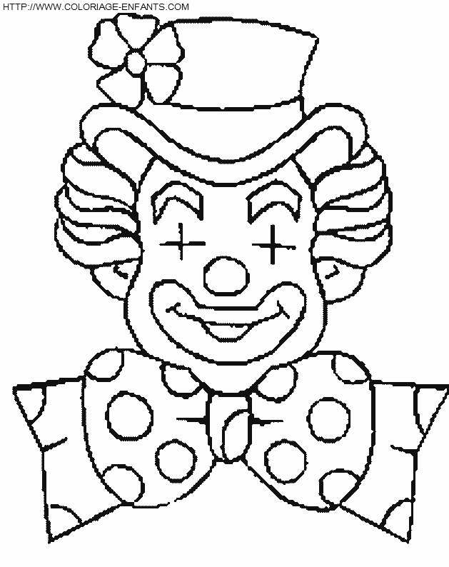 coloriage cirque visage de clown
