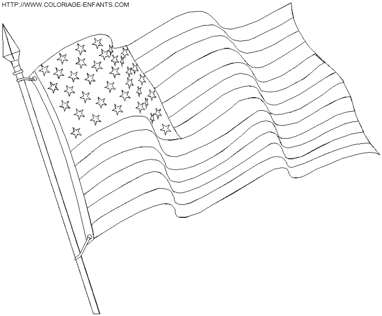 coloriage drapeau americain