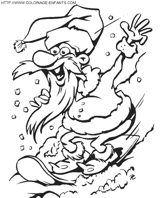 Coloriage Fetes Noel Pere Noel Rigolo à imprimer et à colorier