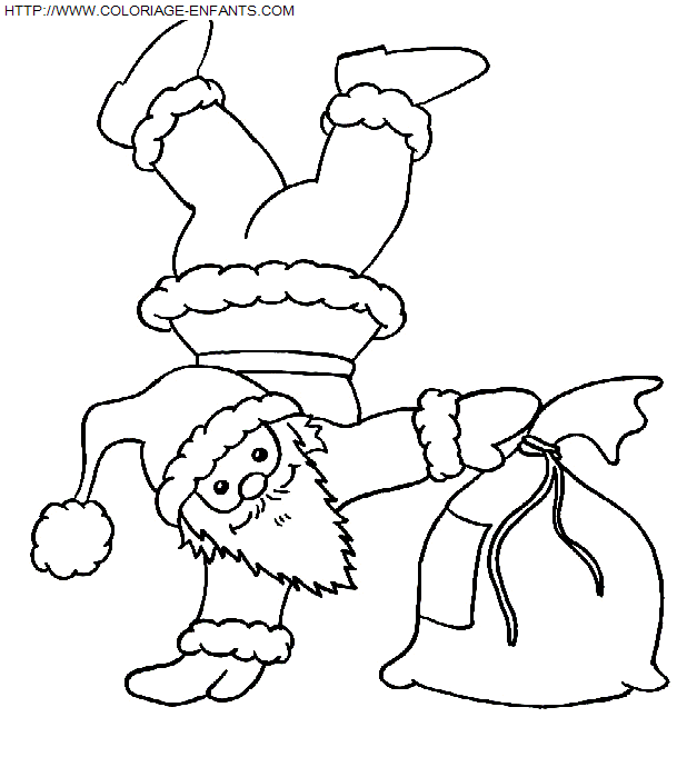 Coloriage Fetes Noel Pere Noel Rigolo à imprimer et à colorier