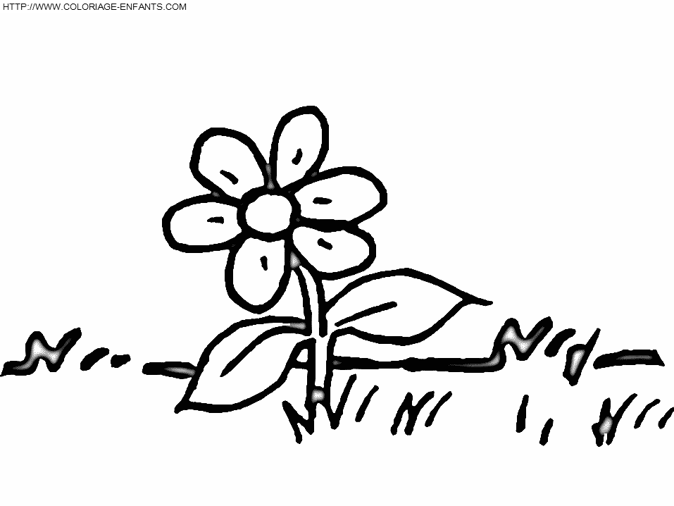 coloriage fleur 1er dessin enfant