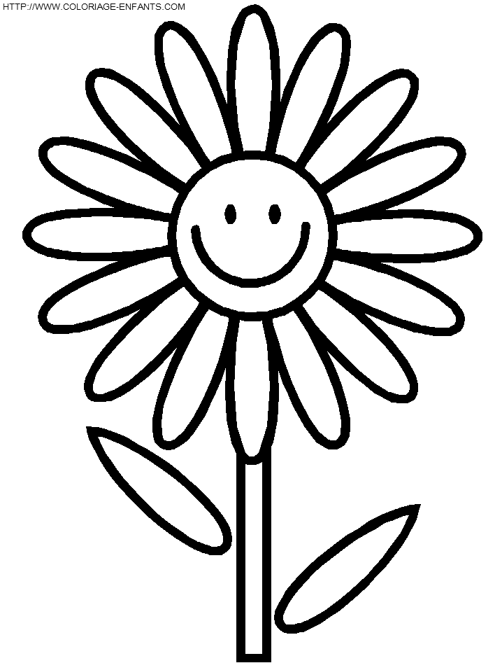 coloriage fleur 3eme dessin enfant