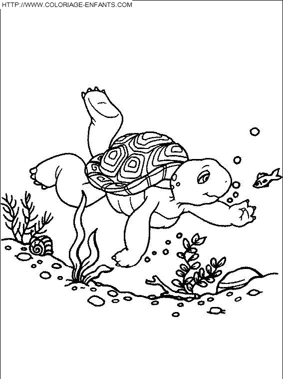 coloriage franklin sous la mer
