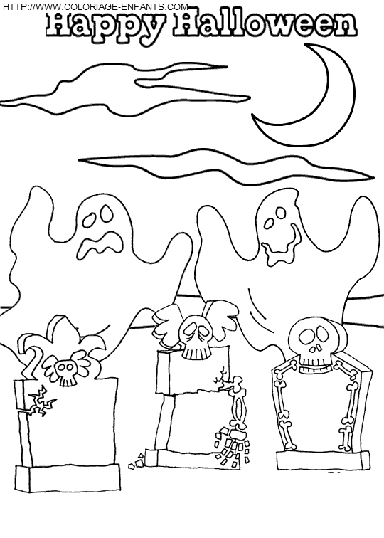 coloriage fantomes halloween