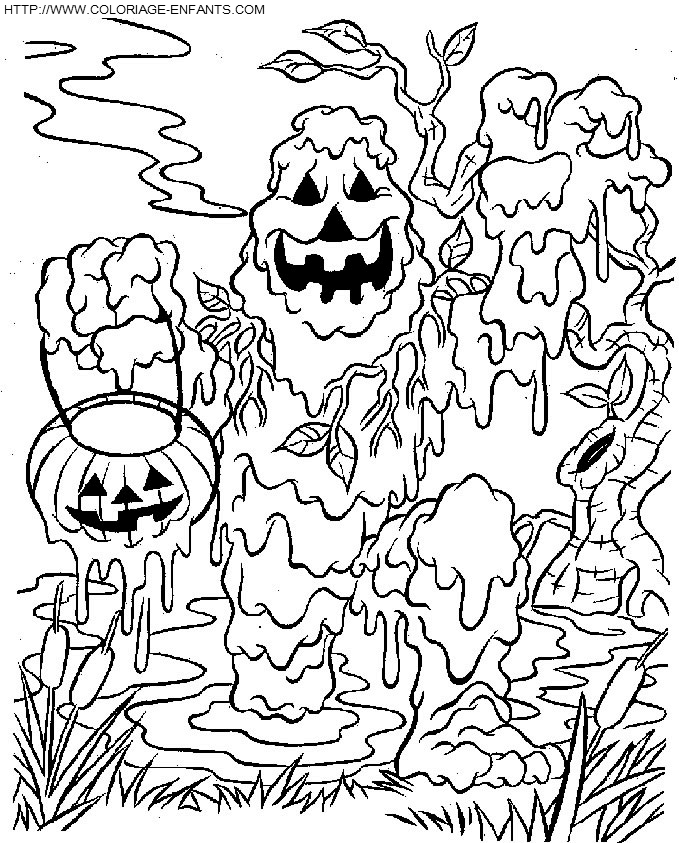 coloriage monstres halloween