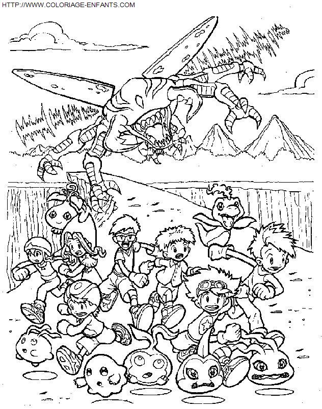 coloriage Heros Digimon
