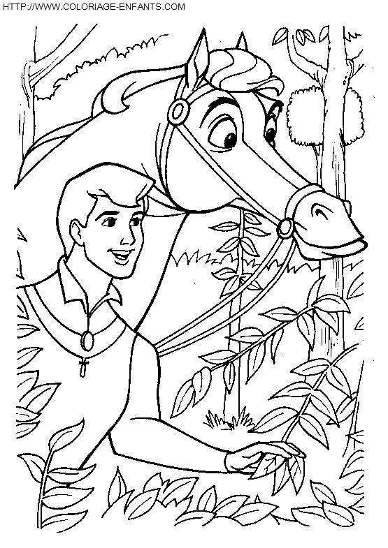 coloriage cheval prince