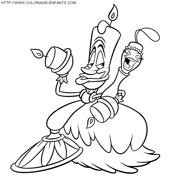 Coloriage Gratuit La Belle Et La Bete