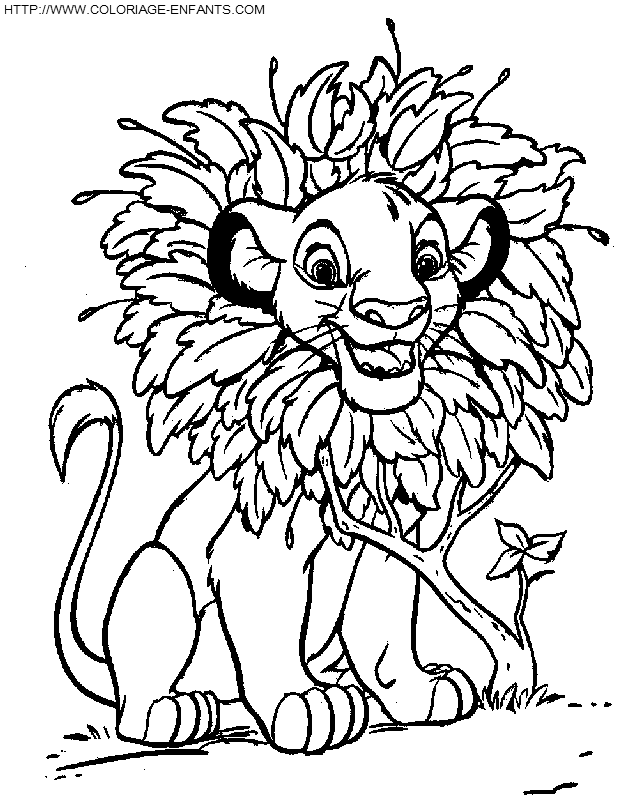 roi lion 2 l. Coloriage le roi lion simba