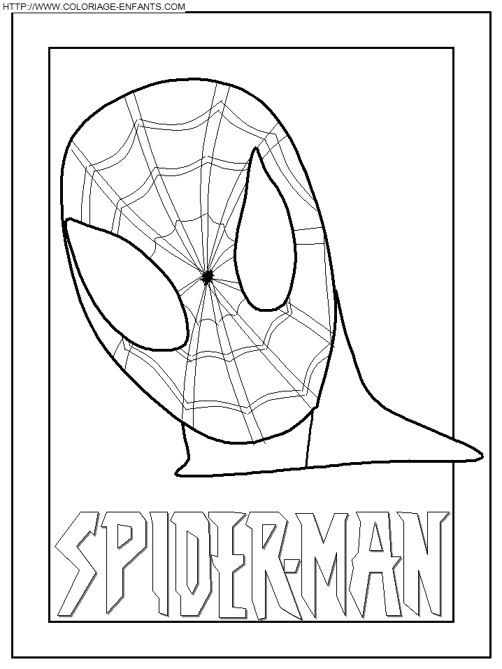 coloriage le visage de spiderman