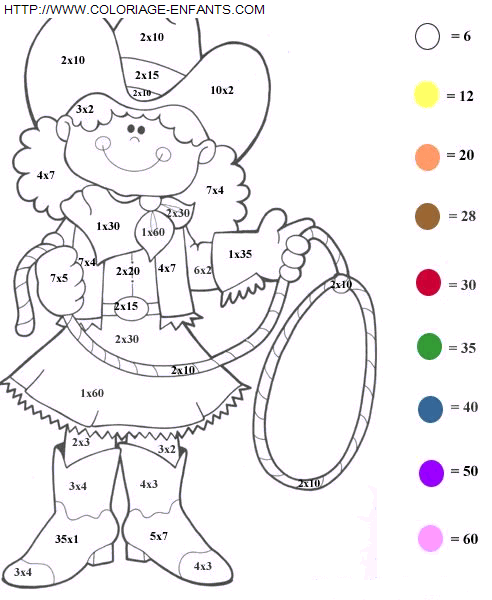 coloriage Nombres Multiplications