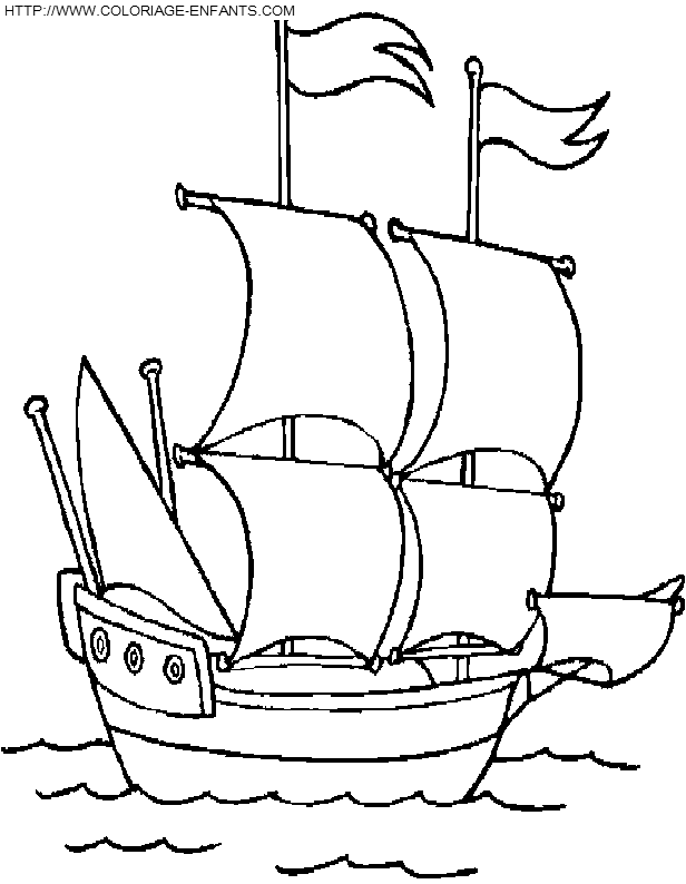 coloriage pirate bateau corsaire