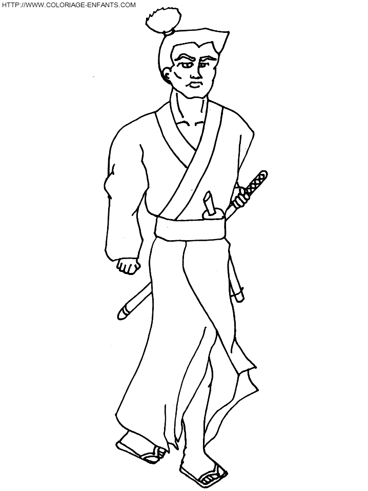 coloriage samurai