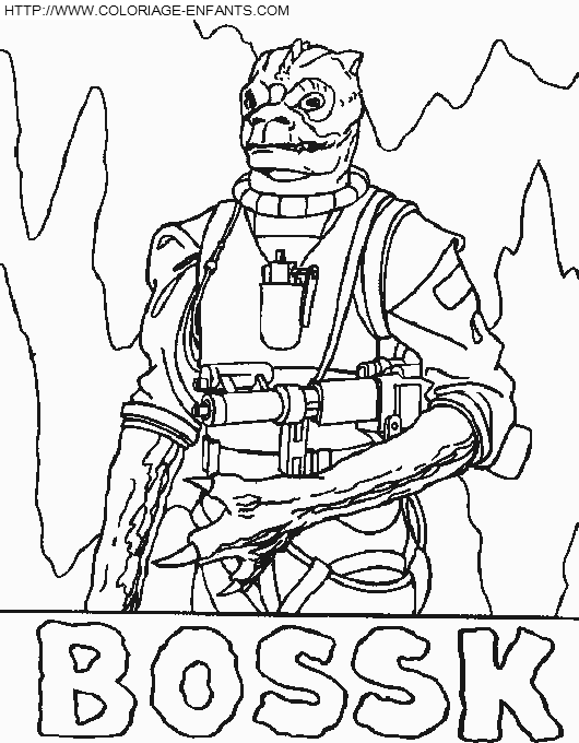 coloriage star wars bossk