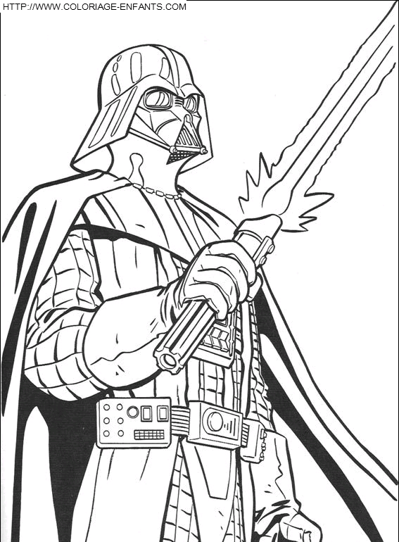 coloriage star wars dark vador avec son epee