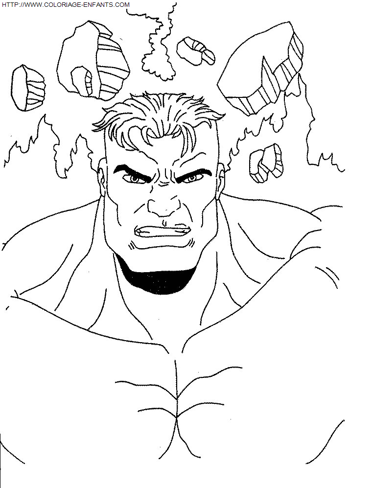 coloriage Superheros Hulk