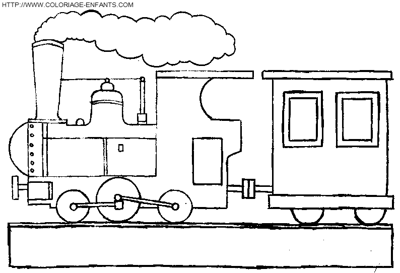 coloriage train avec wagon