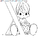 coloriage alphabet personnages lettre x