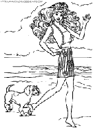 coloriage barbie et son petit chien