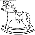 coloriage cheval a bascule