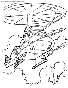 coloriage helicoptere bombardant