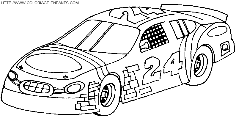 coloriages voitures de course - Coloriages Voiture de course en ligne Allofamille