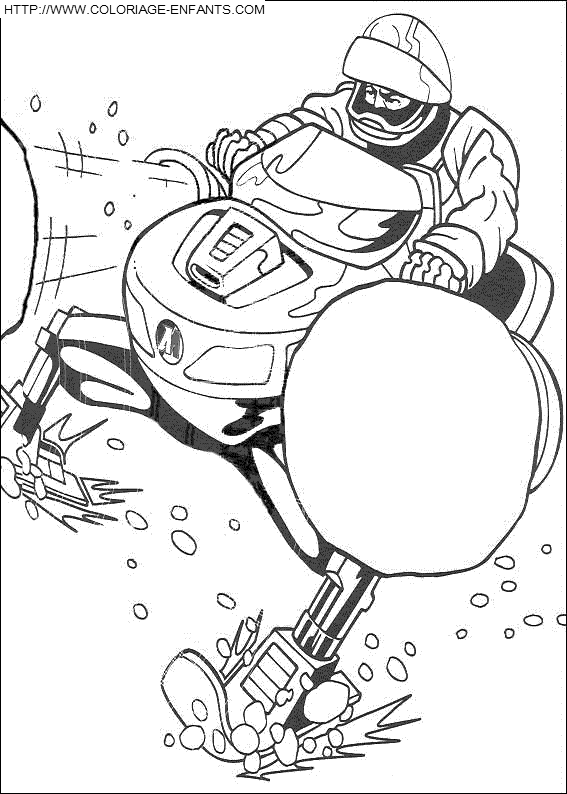 coloriage action man en moto ski