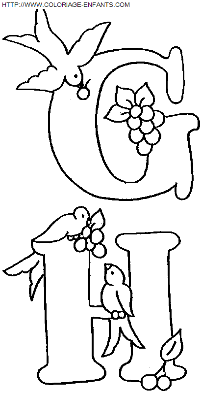 coloriage Alphabet Oiseaux