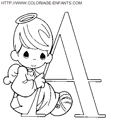 coloriage Alphabet Personnages lettre A