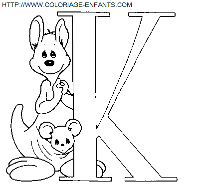 coloriage Alphabet Personnages lettre K