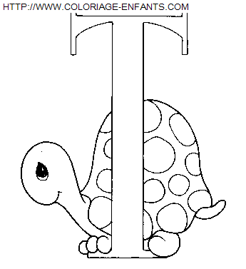 coloriage Alphabet Personnages lettre T